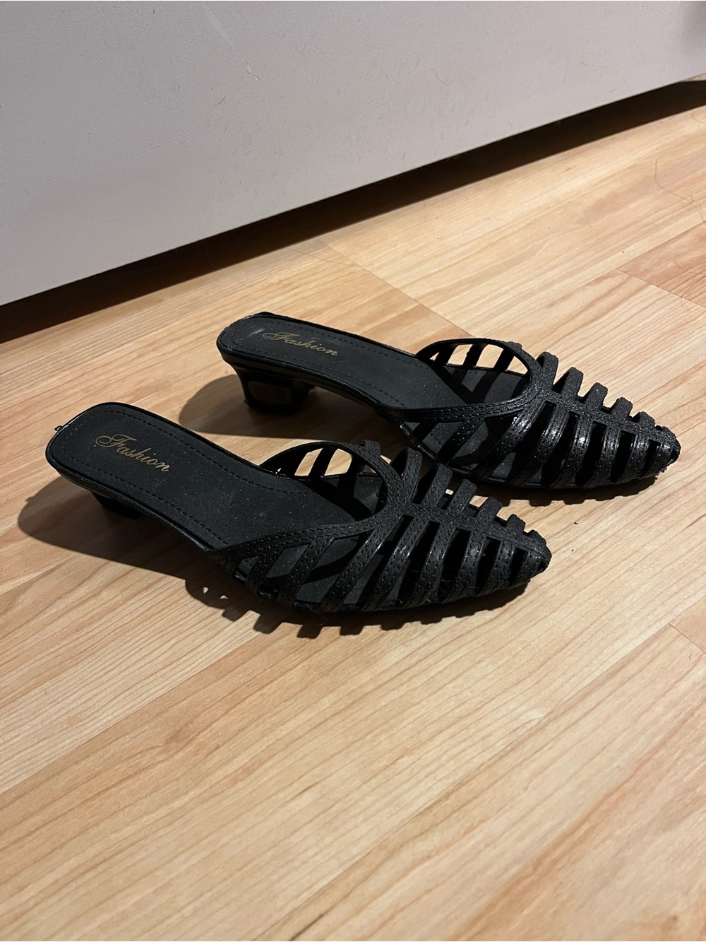 Open Strappy Kitten Heel Mules